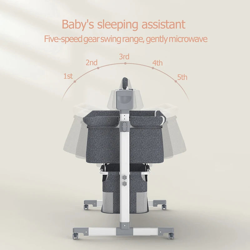 Portable Baby Crib with Mosquito Net & Rocker