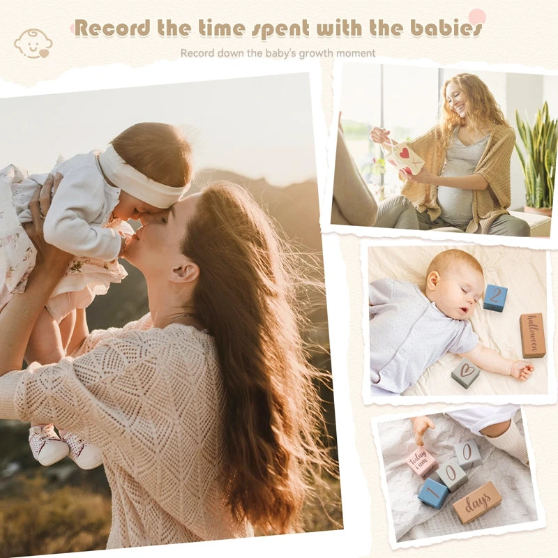 7-Piece Wooden Baby Monthly Milestone Card Set