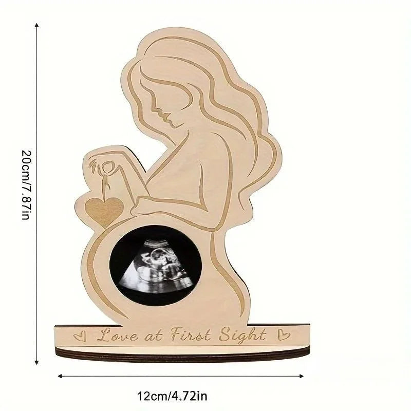 Wooden Baby Ultrasound Sonogram Photo Frame