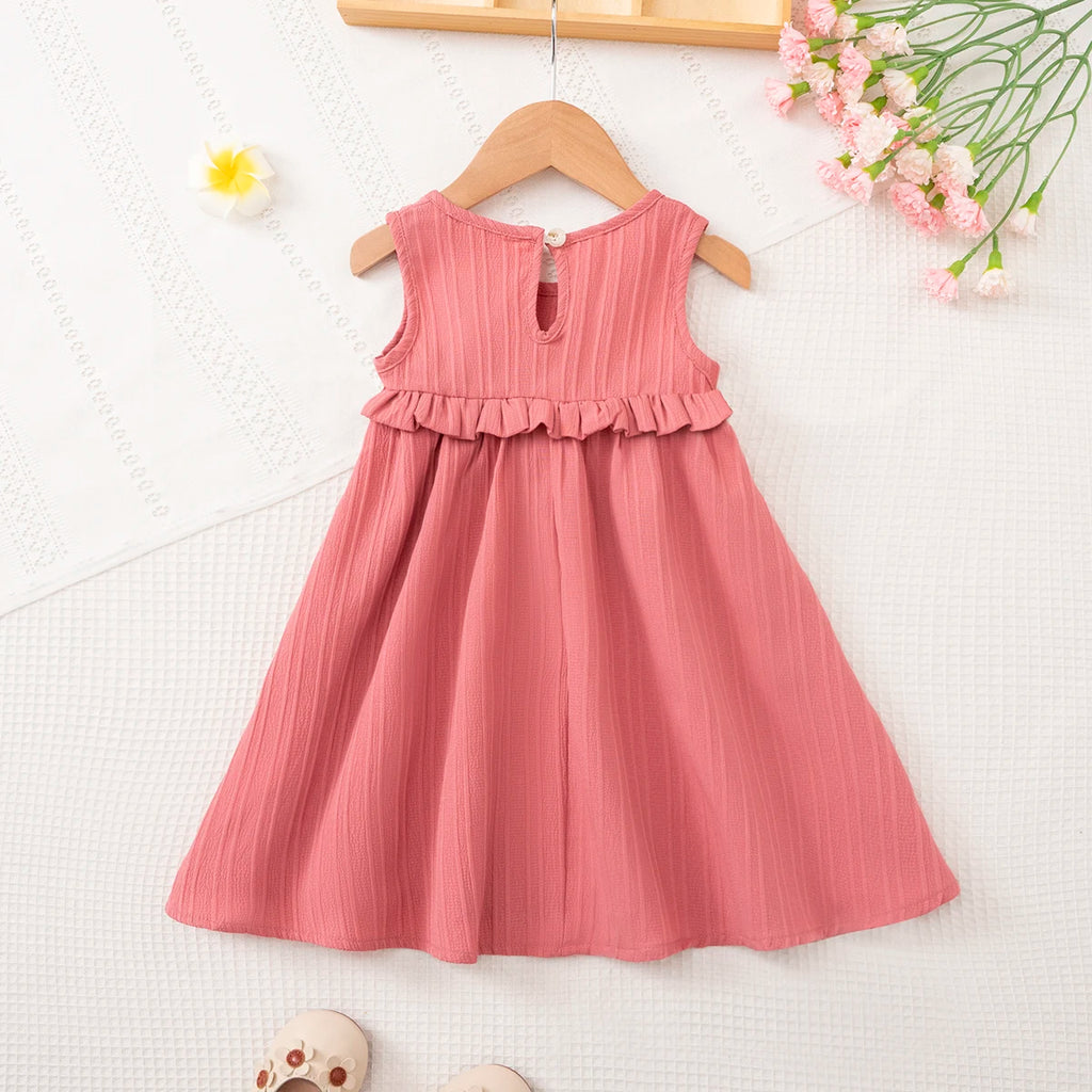 Girls Ruffle Hem Casual Dress