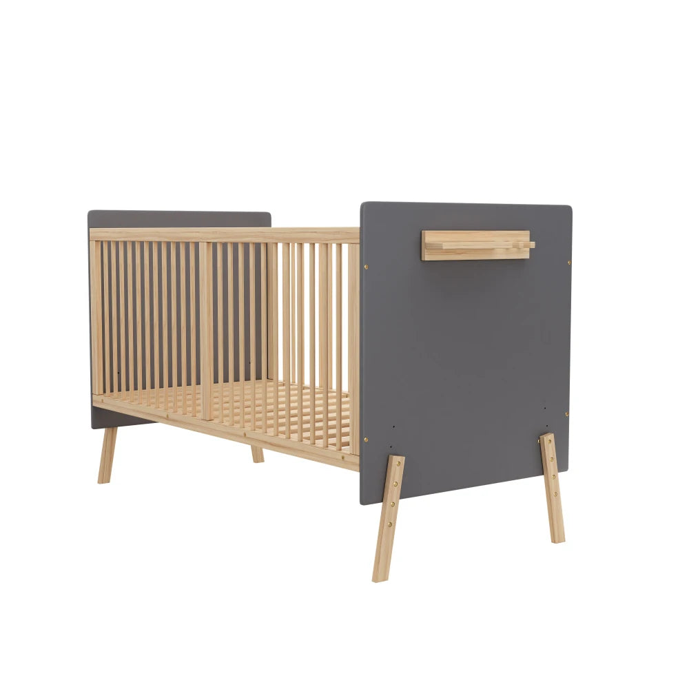 Solid Wood Baby Cot  3-Stage Height Adjustment