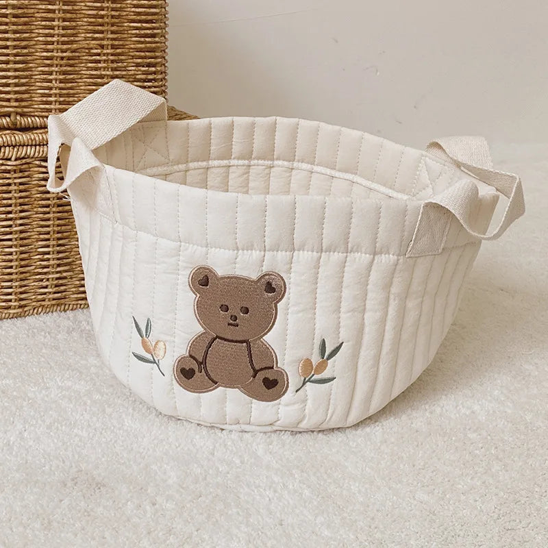 Cotton Embroidery Crib Organizer Mommy Bag