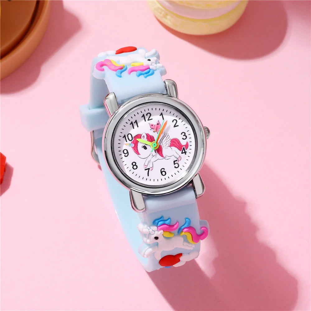 Cute Unicorn Children's watch Candy color Silicone band Cartoon watch