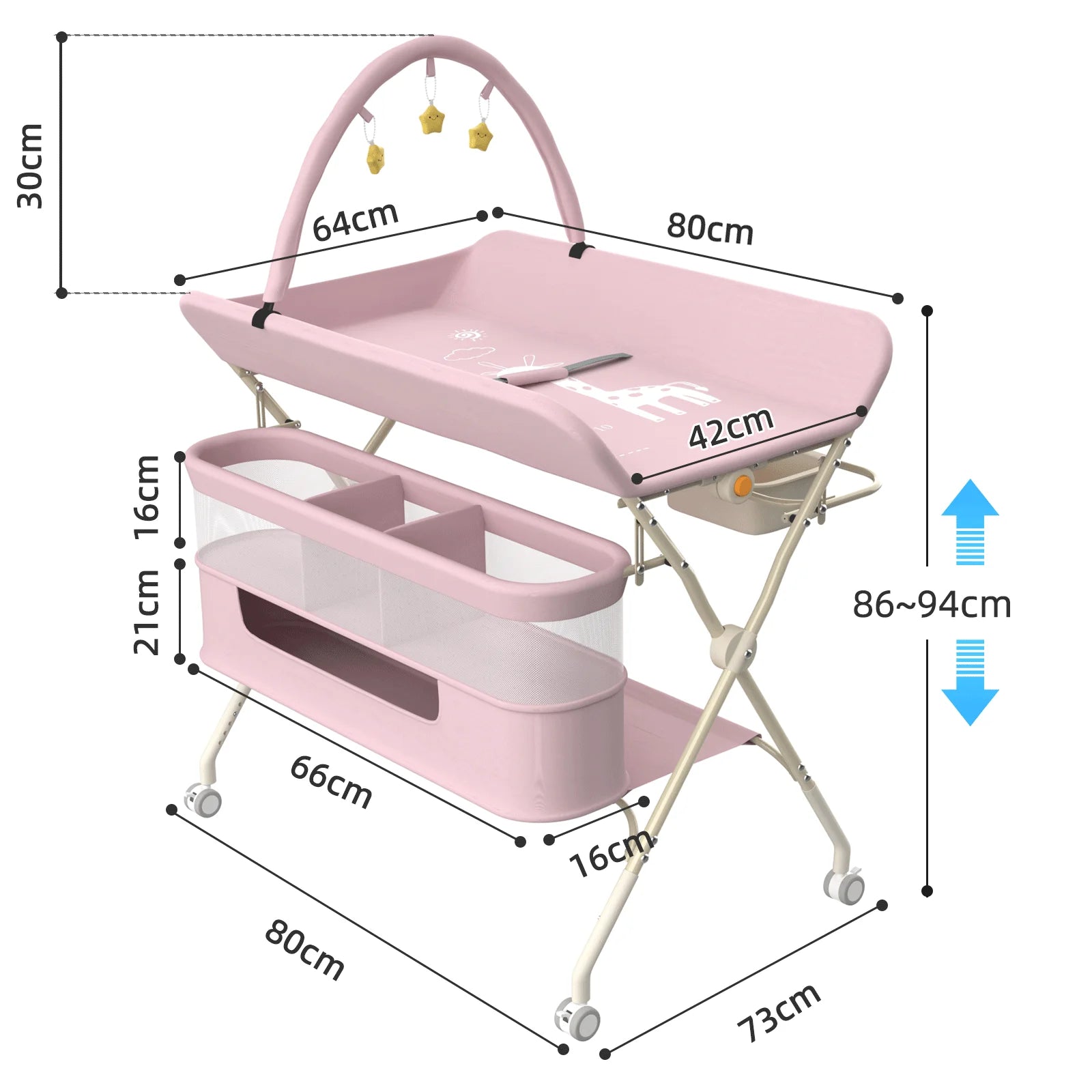 4-in-1 Height-Adjustable Baby Changing Station