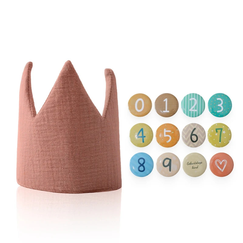 Baby Birthday Crown Hat Set