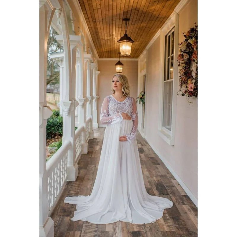 Lace Maternity Photography Dress