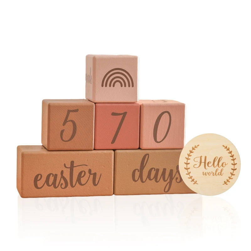7-Piece Wooden Baby Monthly Milestone Card Set