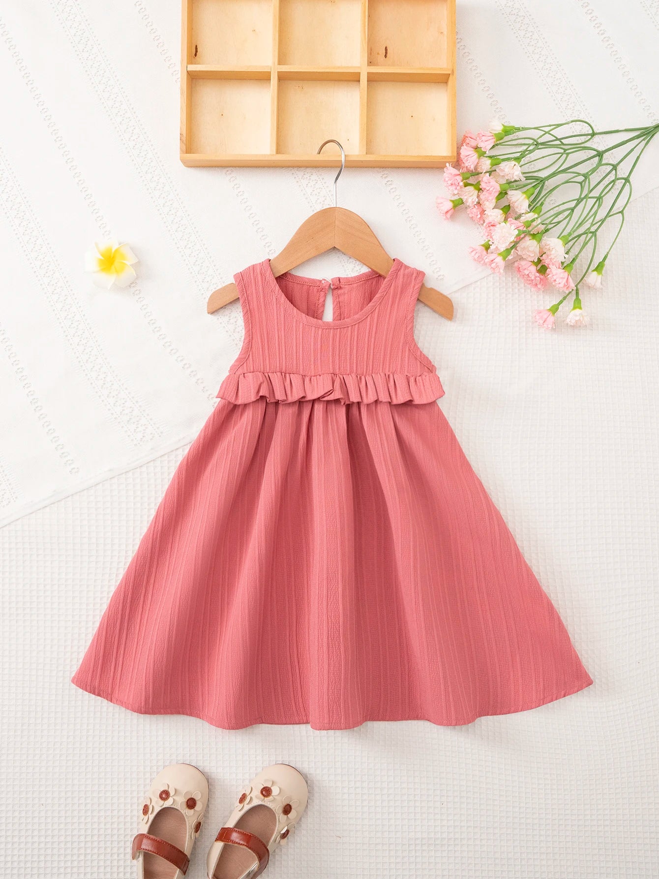 Girls Ruffle Hem Casual Dress