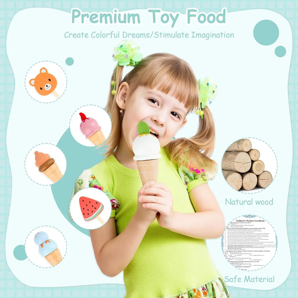 Wooden Ice Cream Play Set