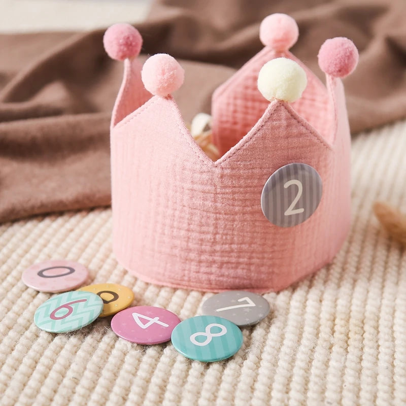 Baby Birthday Crown Hat Set