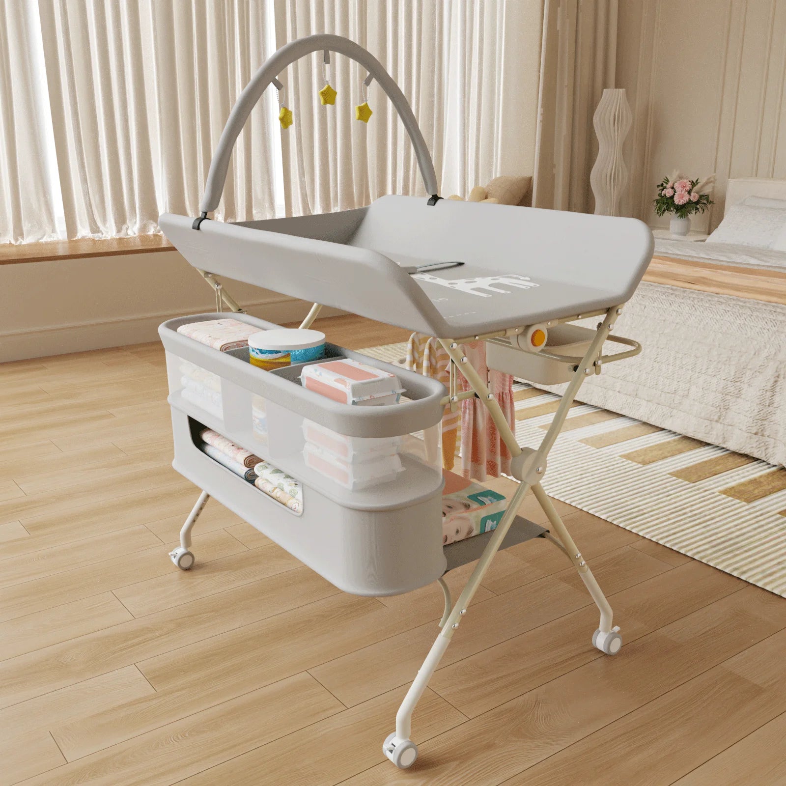 4-in-1 Height-Adjustable Baby Changing Station