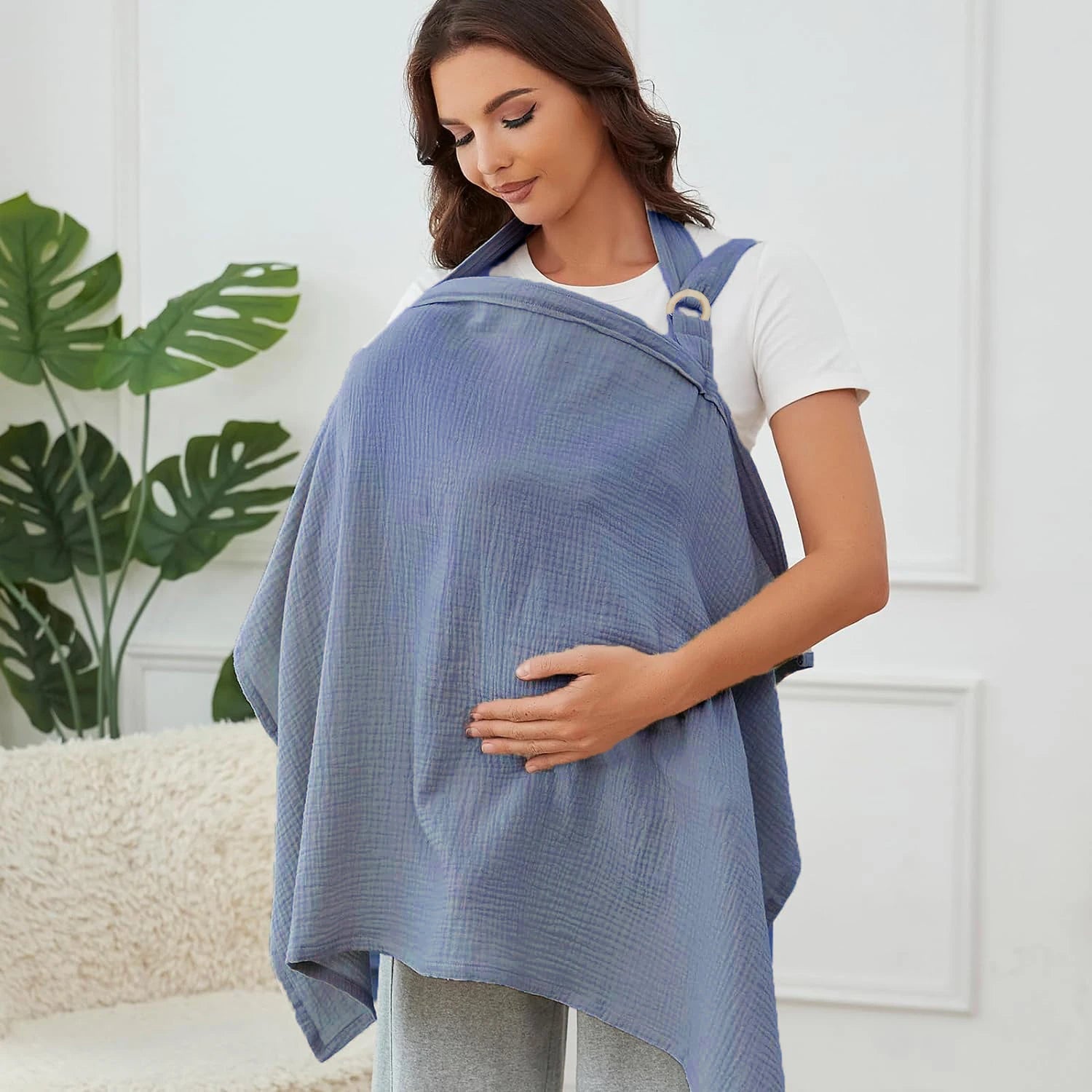 Muslin Nursing Cover with Arch Neckline