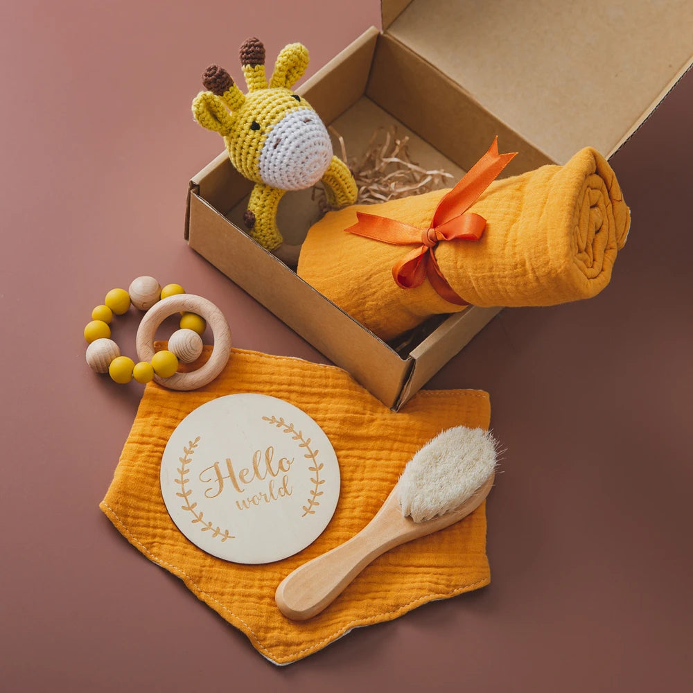 Newborn Bath Toy & Milestone Card Gift Set
