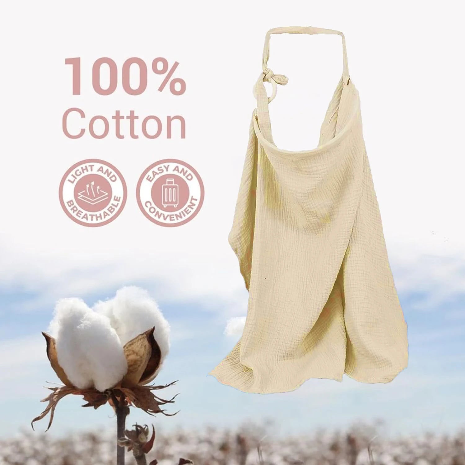 Muslin Nursing Cover with Arch Neckline