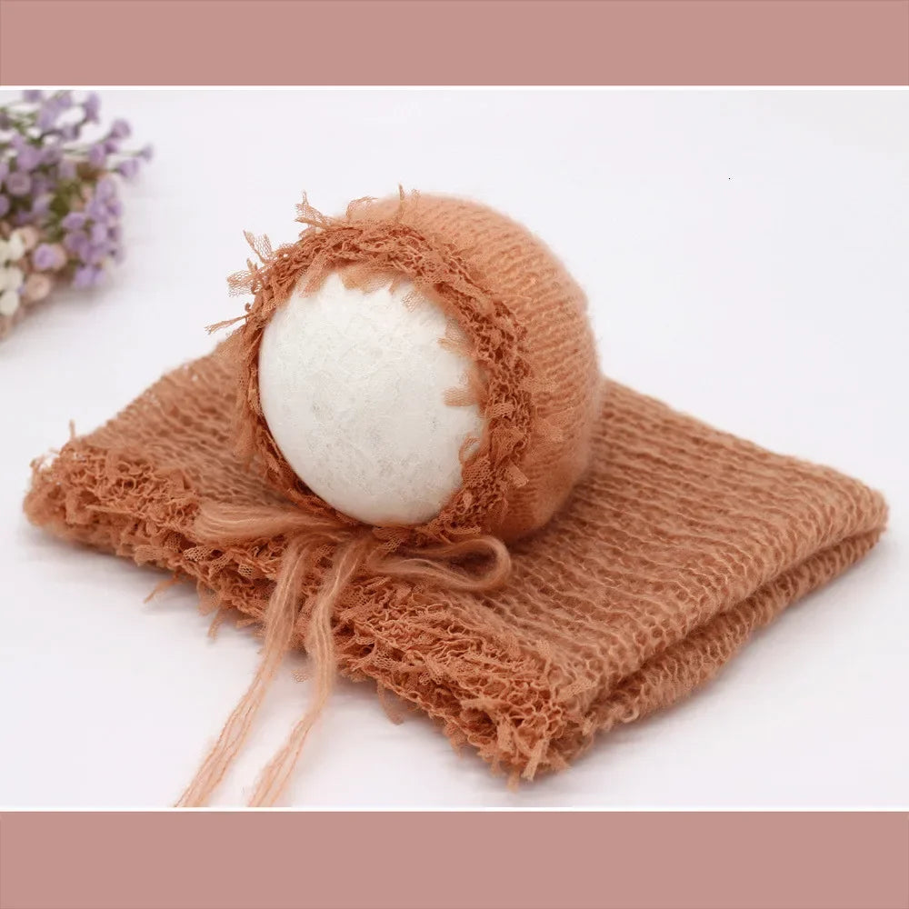 Newborn Knitted Hat & Wrap Set