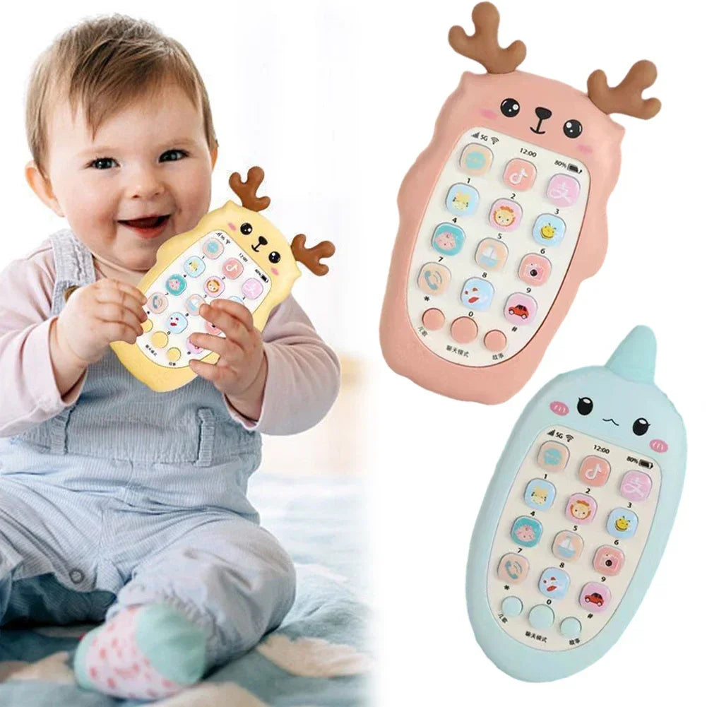 Cartoon Baby Phone Toy with Music & Teether