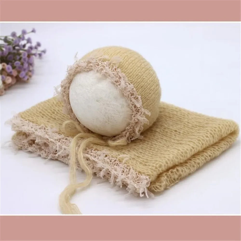 Newborn Knitted Hat & Wrap Set