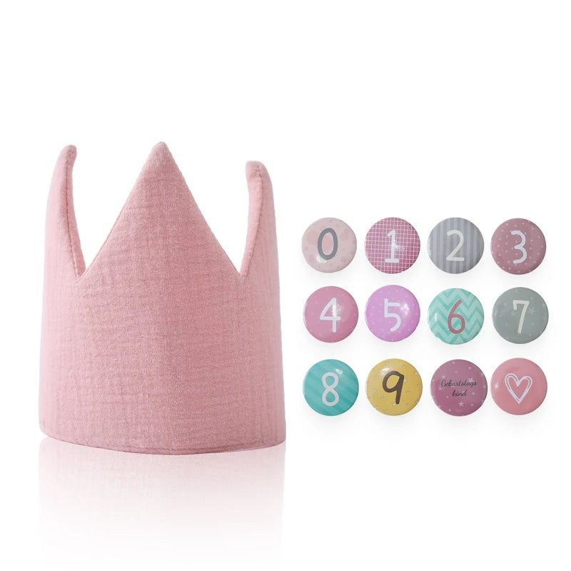 Baby Birthday Crown Hat Set