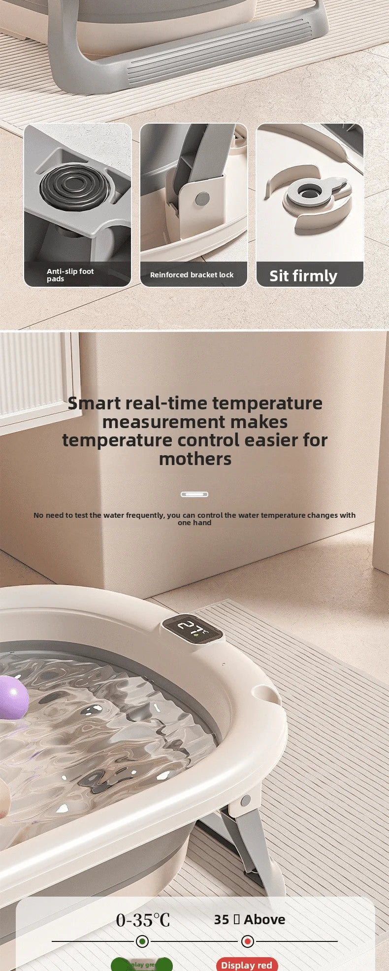 Smart Foldable Baby Bathtub