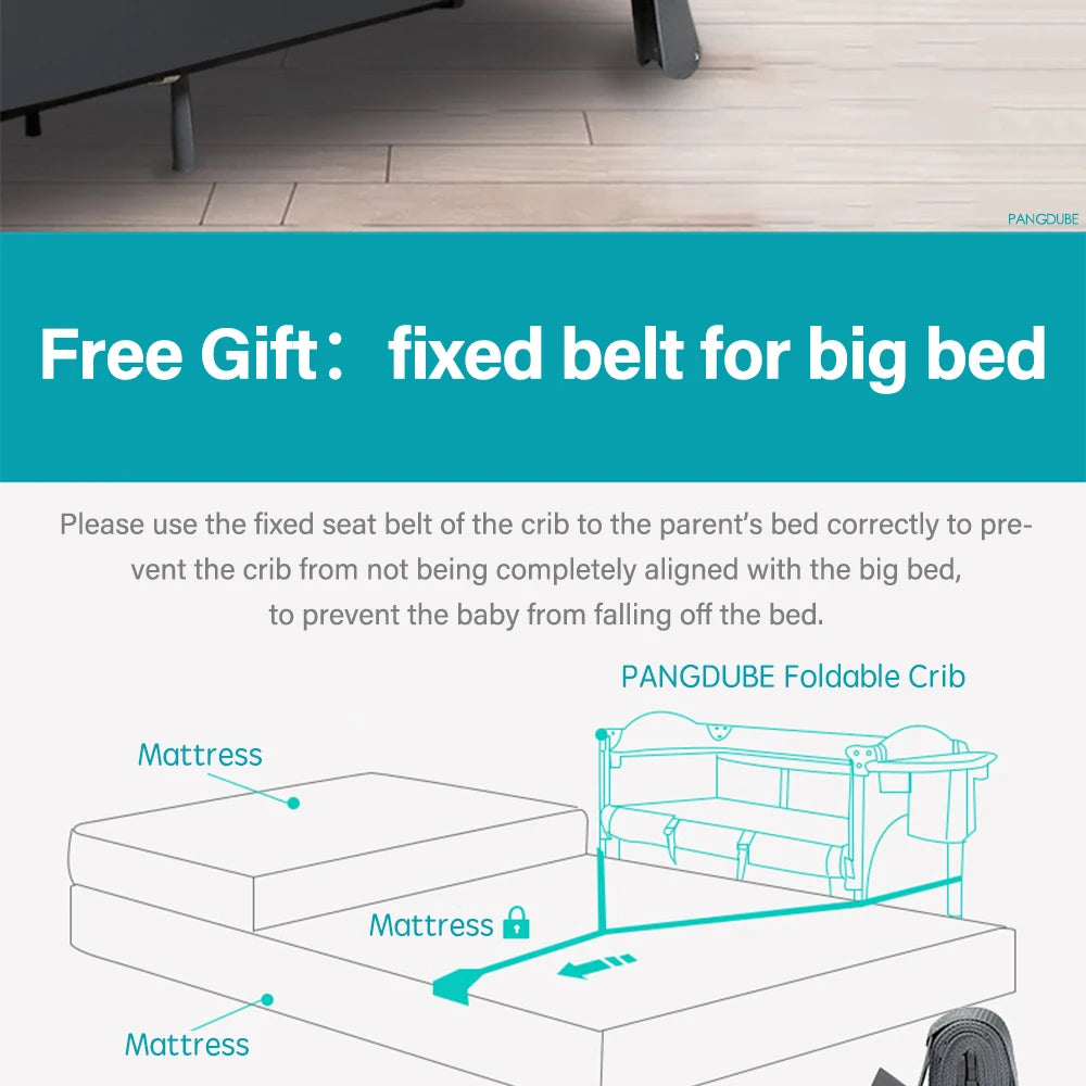 PANGDUBE Foldable Baby Crib