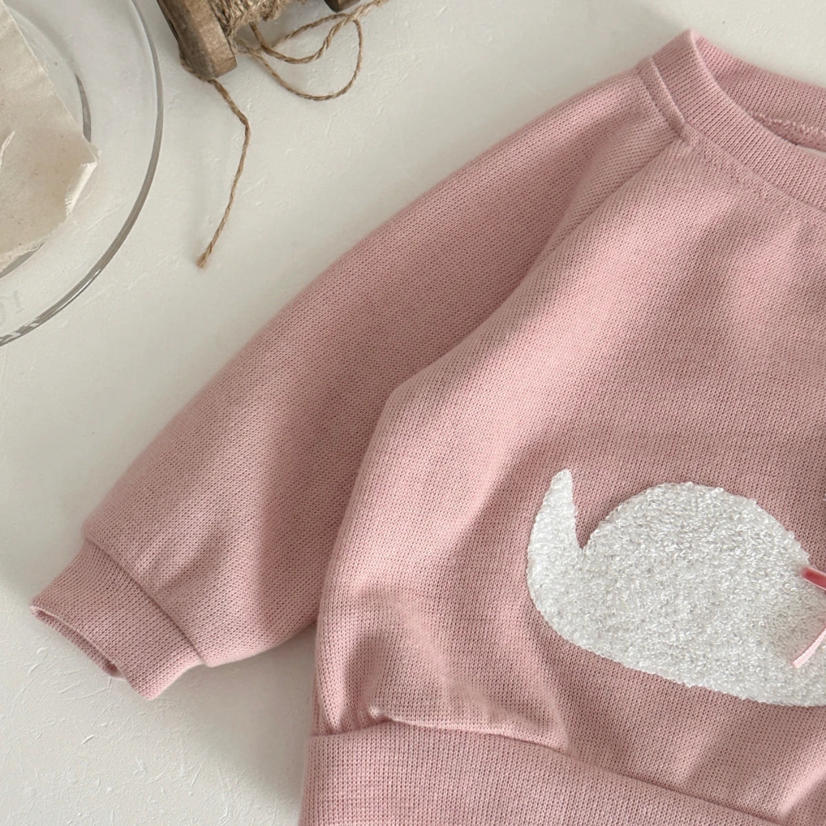 Swan Pattern Pullover Sweatshirt
