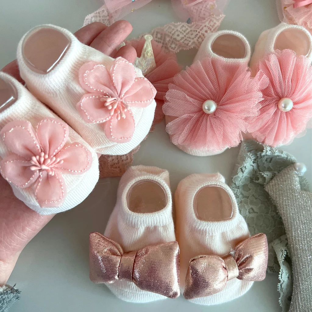 Baby Girl Socks & Bow Set