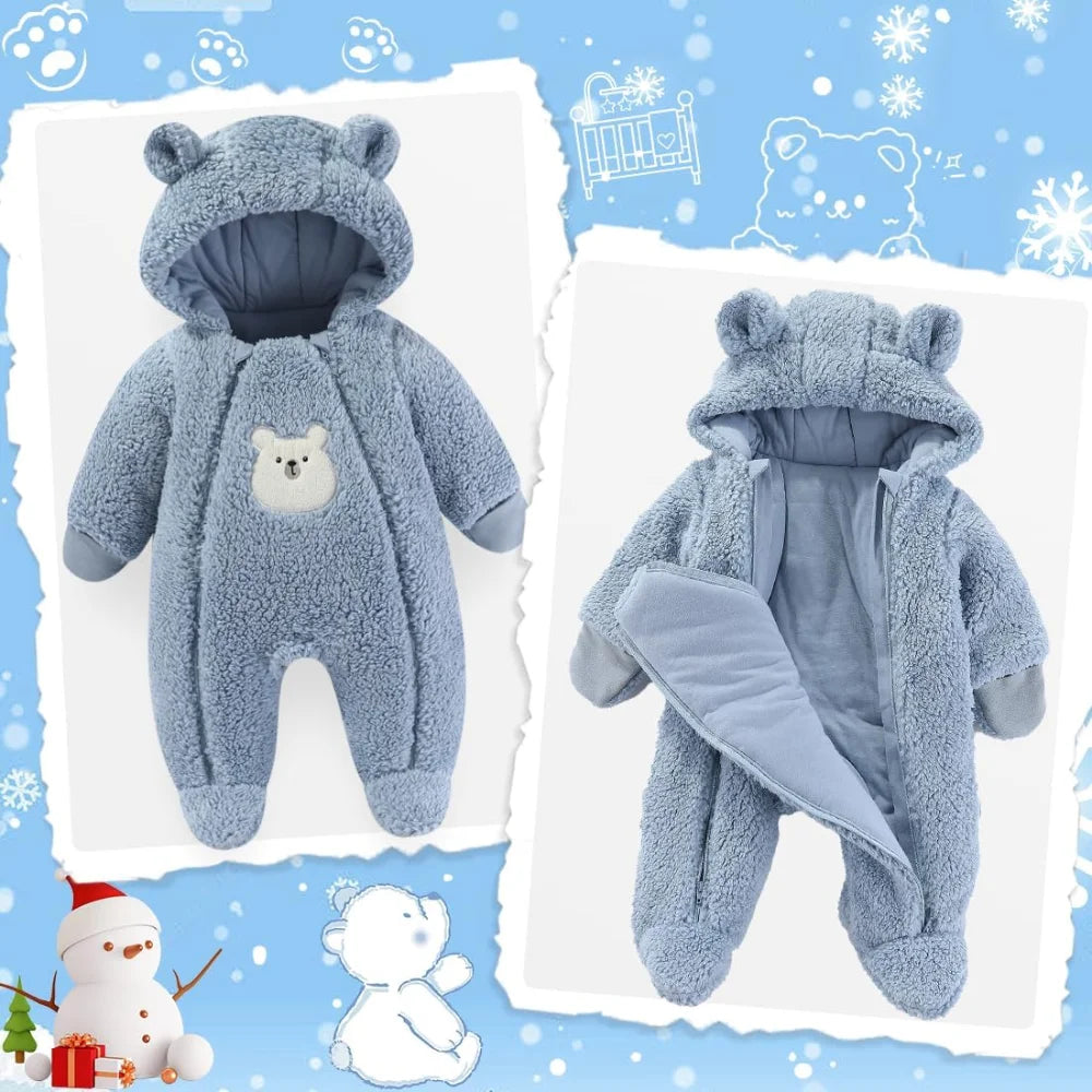 Newborn Double Zip Hooded Jumpsuit