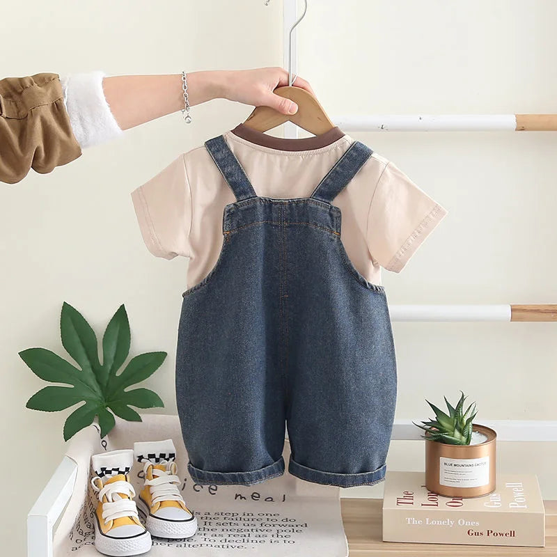 Baby T-Shirt & Denim Overalls