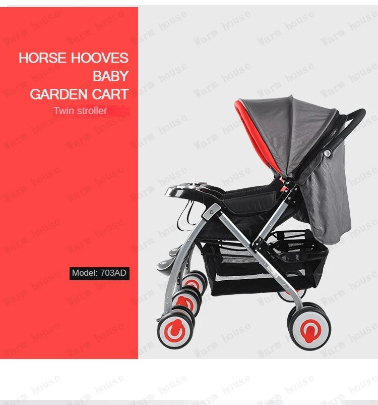 Foldable Twin Baby Stroller