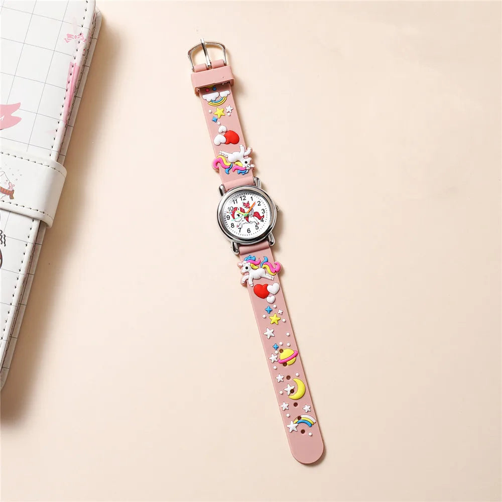 Cute Unicorn Children's watch Candy color Silicone band Cartoon watch