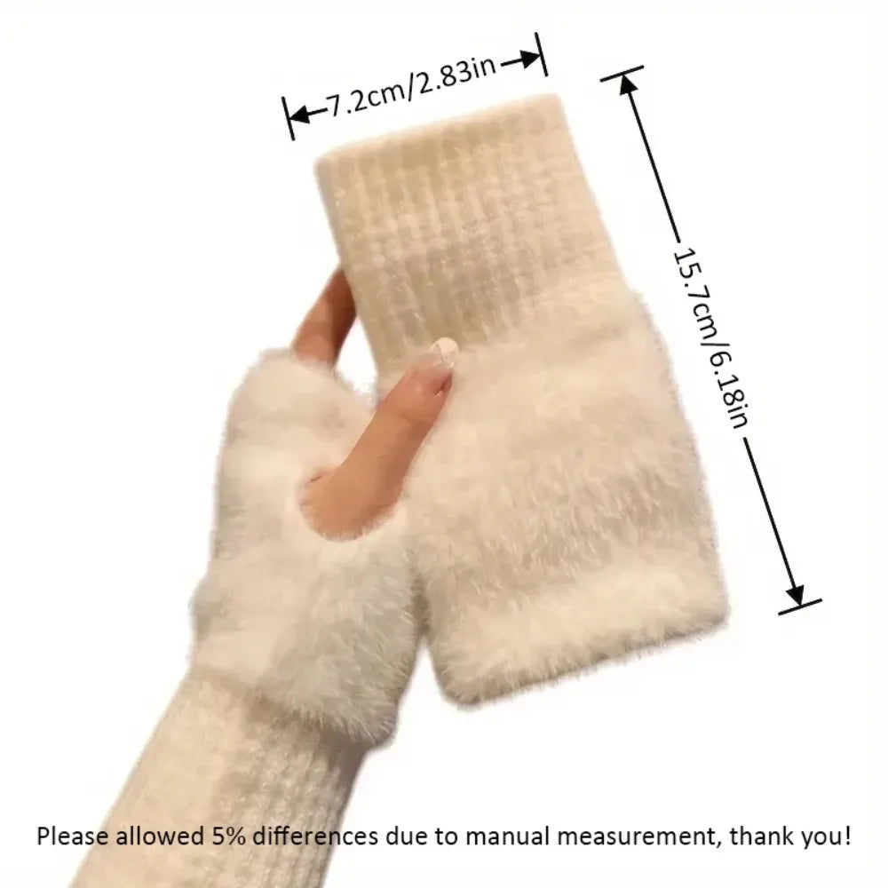 Women's Half-Finger Winter Gloves