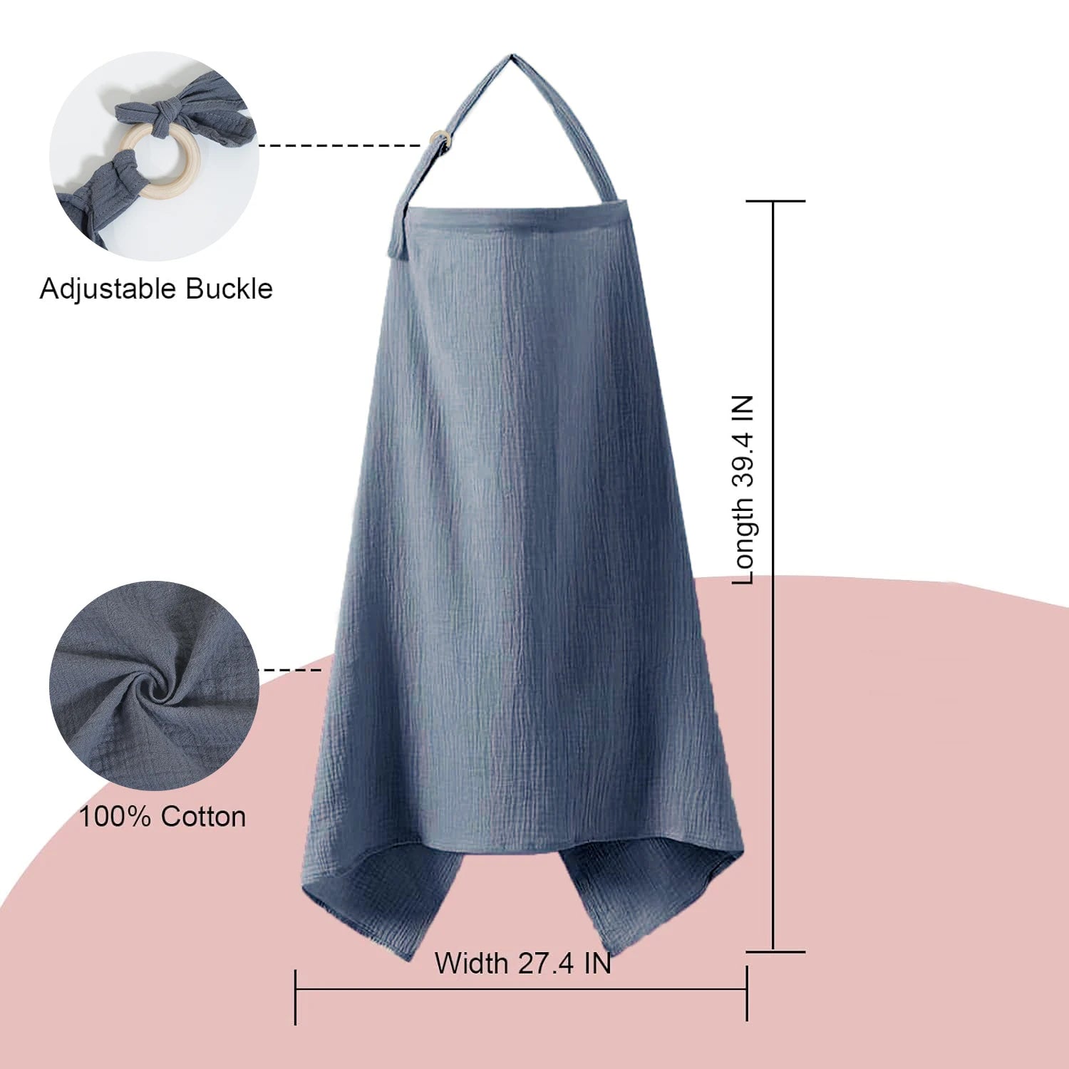 Muslin Nursing Cover with Arch Neckline