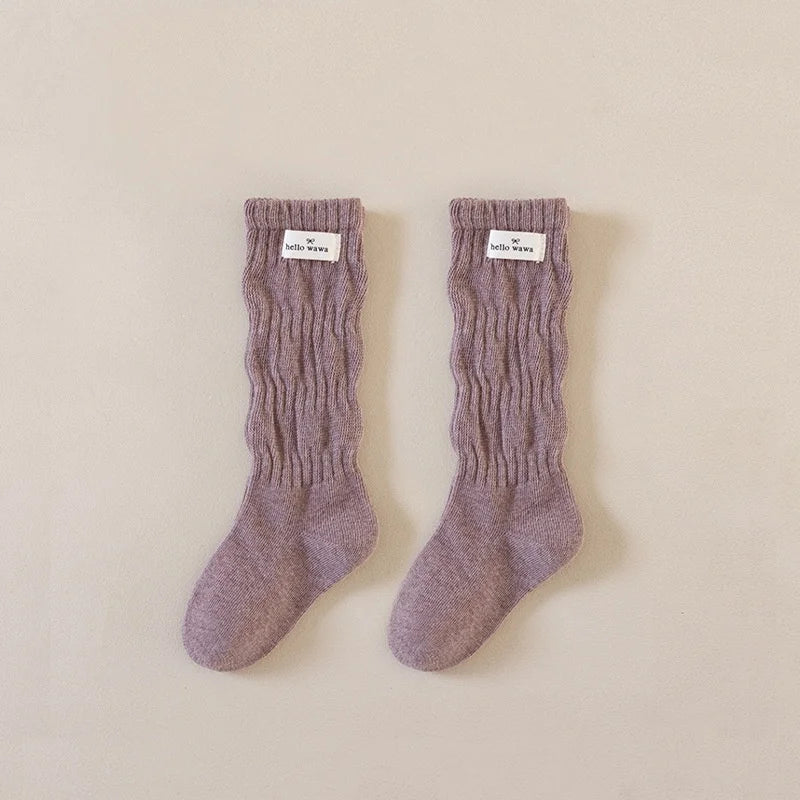Retro Cotton Knee High Girls Socks