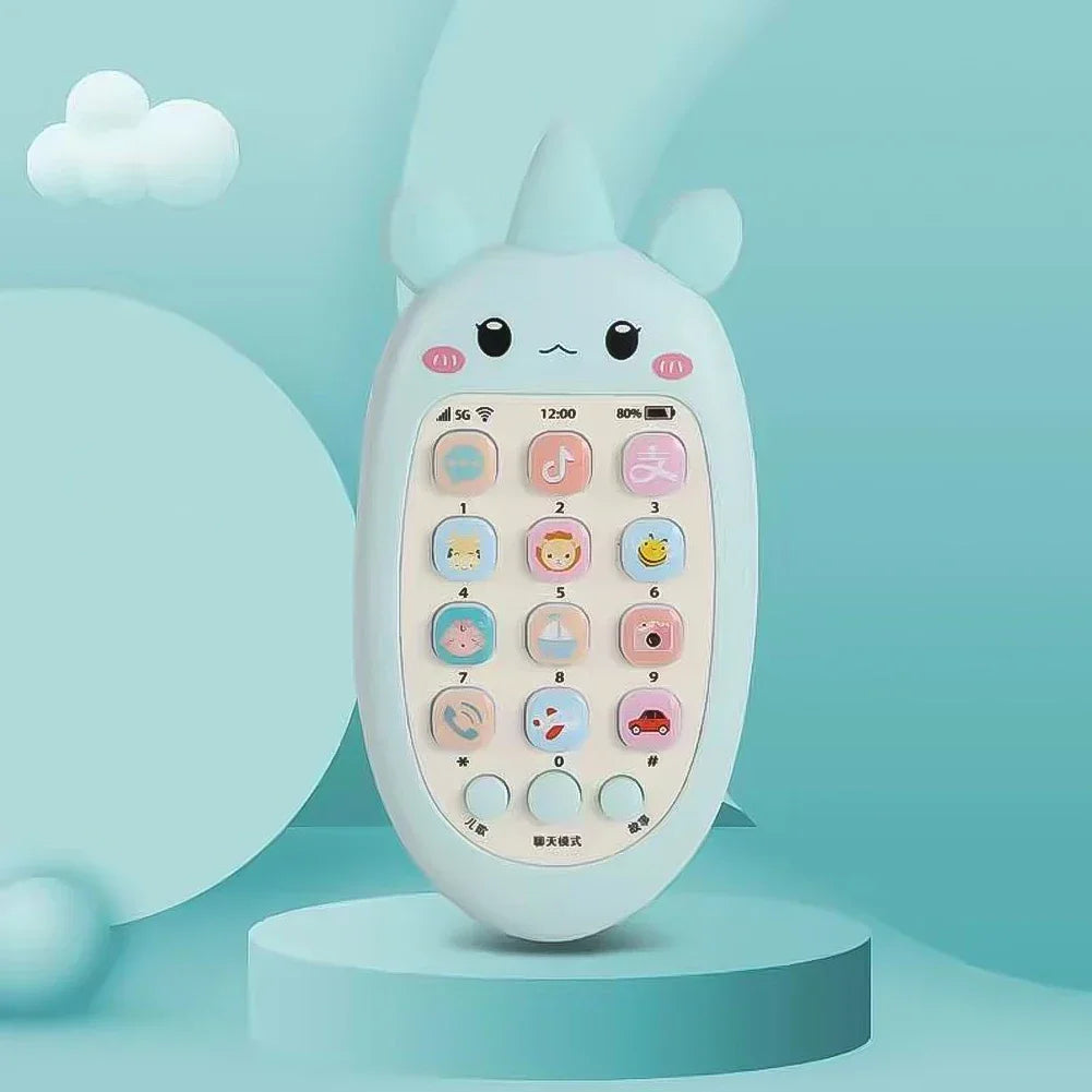Cartoon Baby Phone Toy with Music & Teether