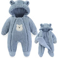 Newborn Double Zip Hooded Jumpsuit