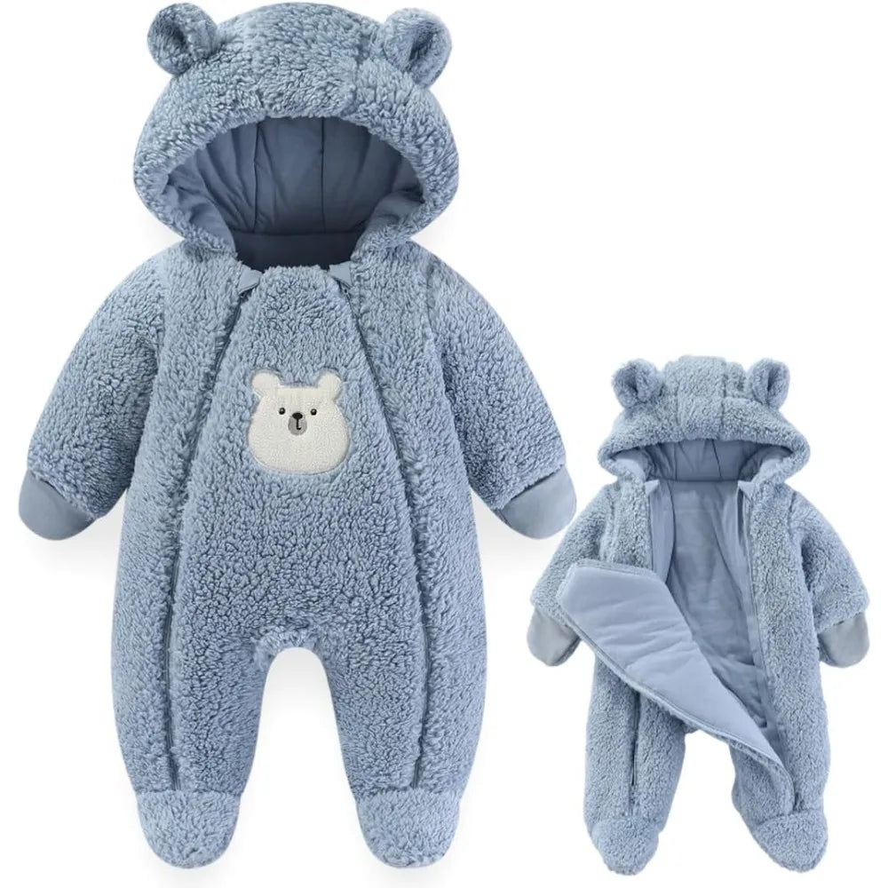 Newborn Double Zip Hooded Jumpsuit