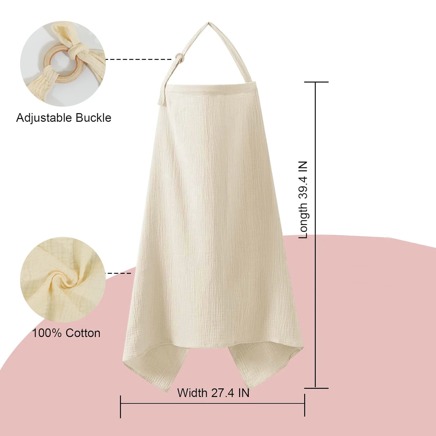 Muslin Nursing Cover with Arch Neckline
