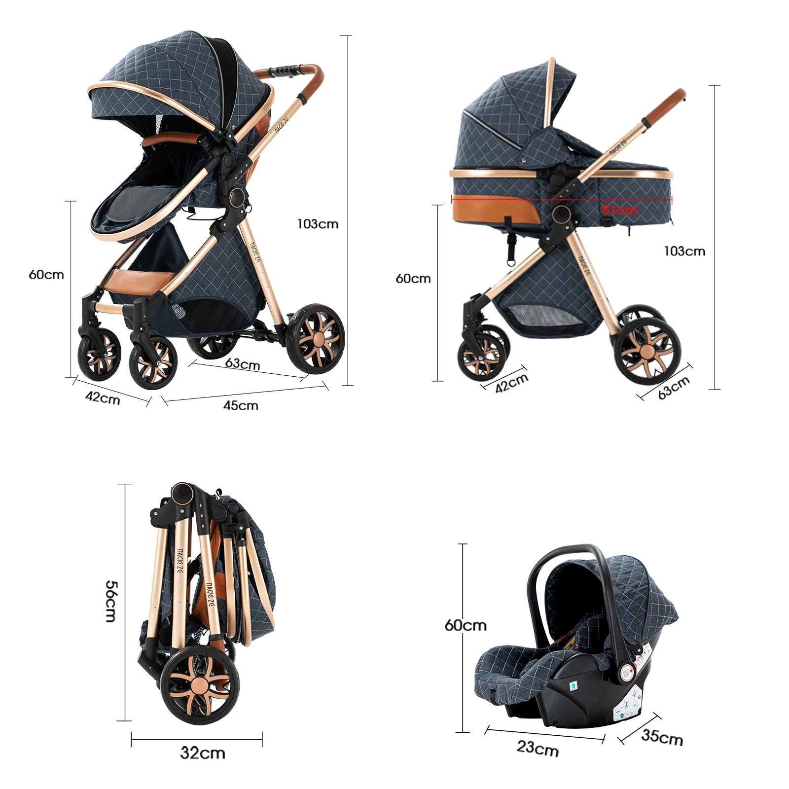 Multifunctional Portable Baby Stroller