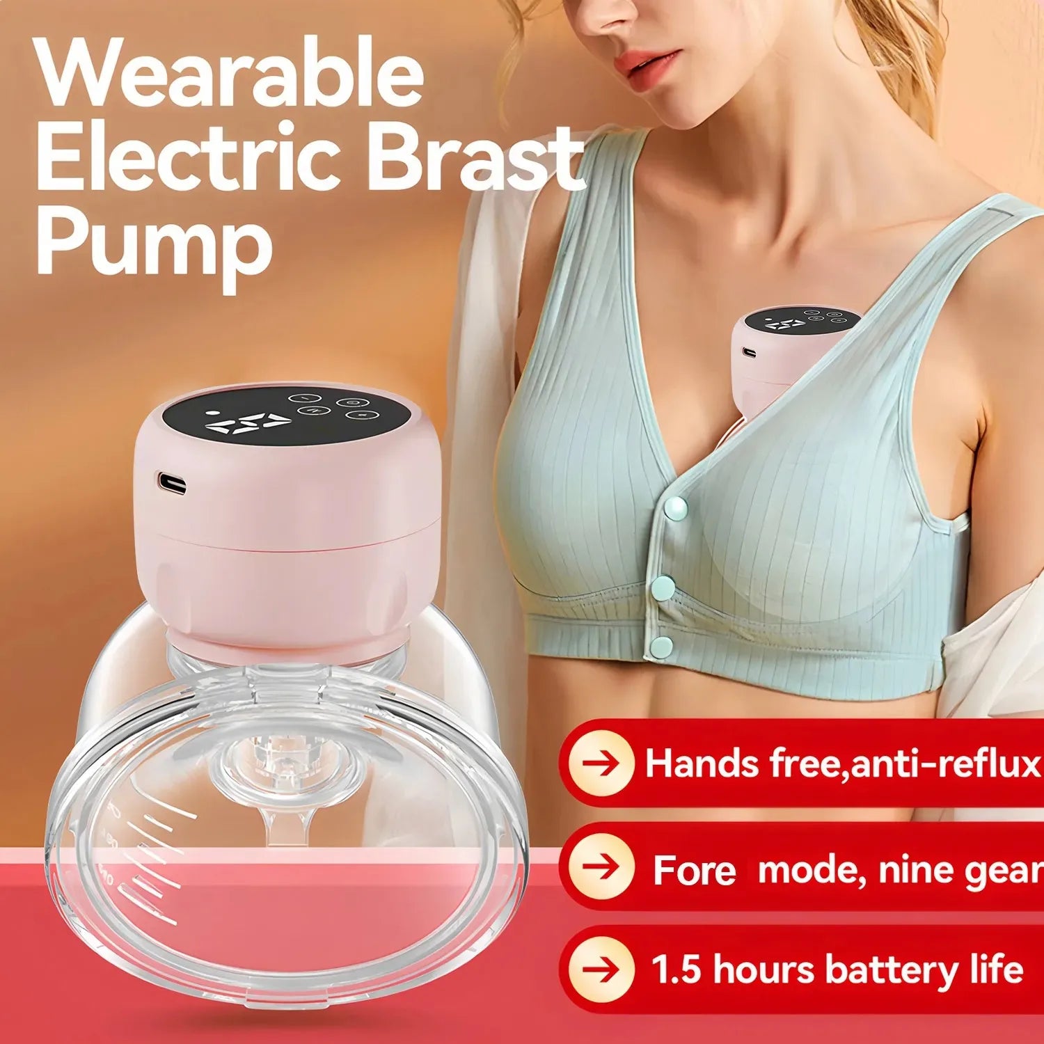 Silent Wearable Hands-Free Electric Breast Pump